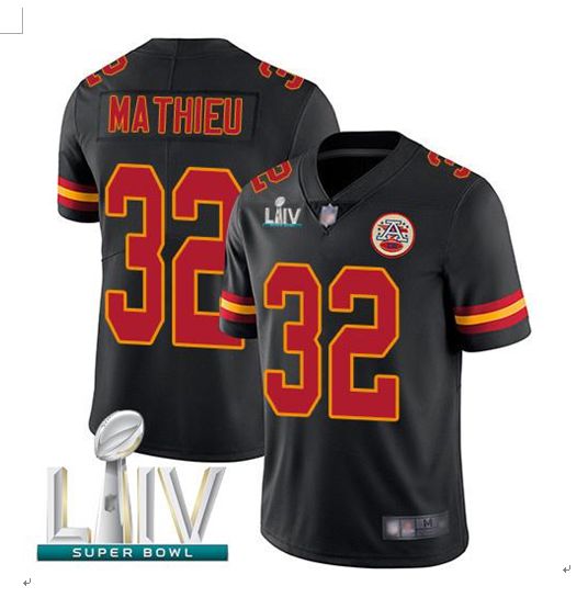 Men Kansas City Chiefs 32 Mathieu Black Super Bowl LIV 2020 Stitched NFL Vapor Untouchable Limited Jersey